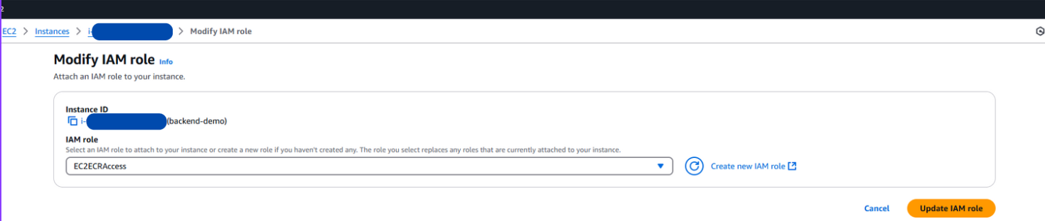 Attaching IAM Role to EC2