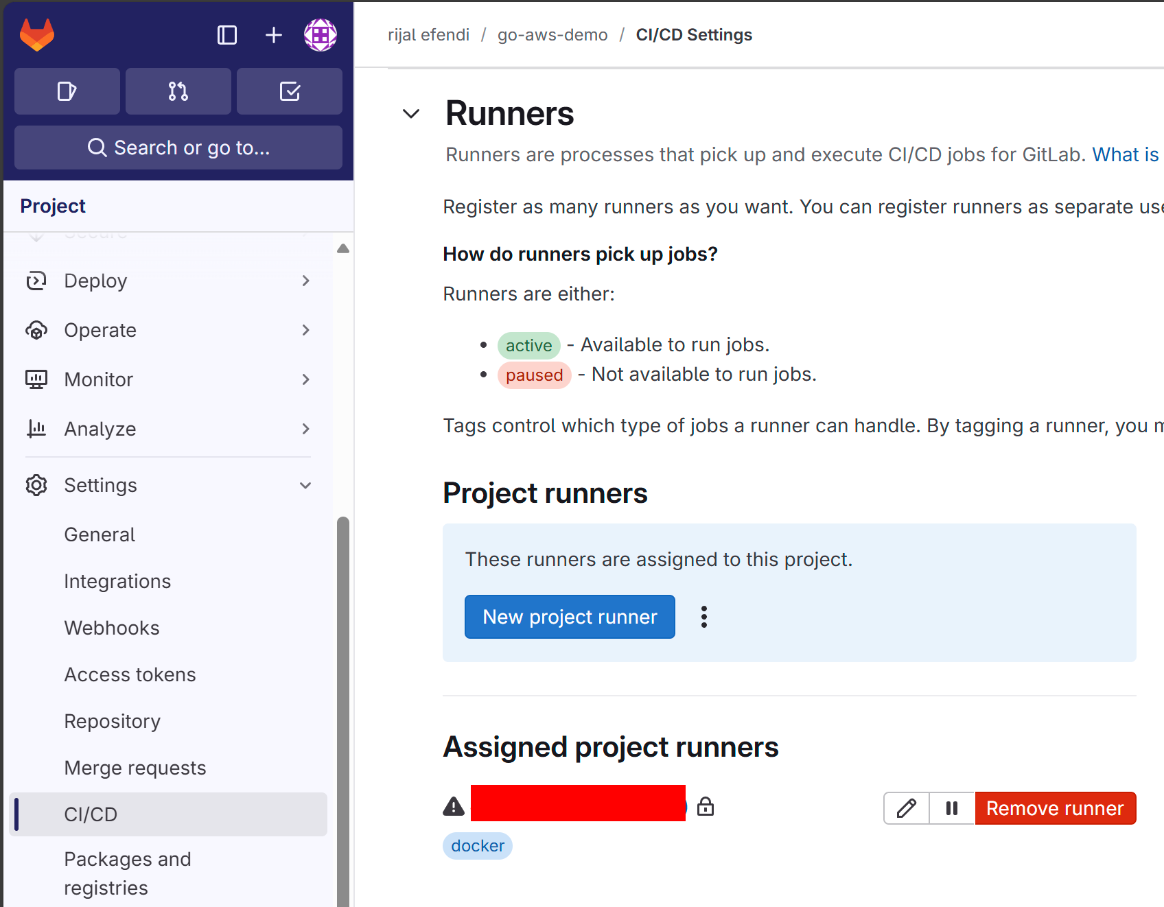 GitLab Runner registration